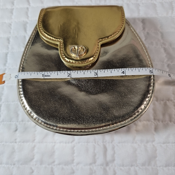 Cle De Peau Silver And Gold Metallic Mini Crossbody Bag With Chain Strap NEW - Picture 13 of 16
